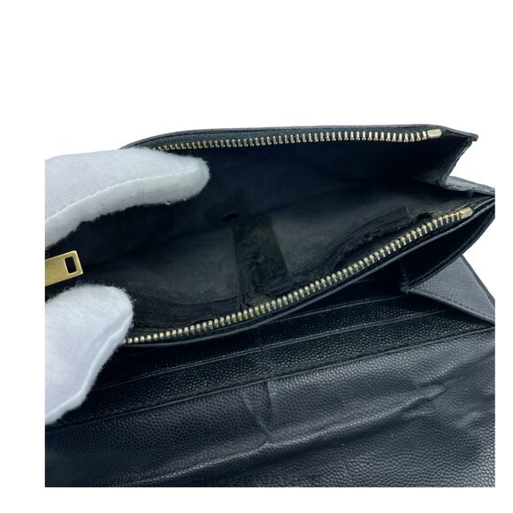 🔴 Saint Laurent Paris SLP Long Pebbled Wallet - Black - Picture 10 of 10